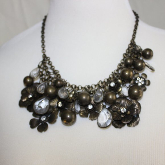 🤎 Bronze Floral Daisy Jeweled Neckl - Picture 8 of 9